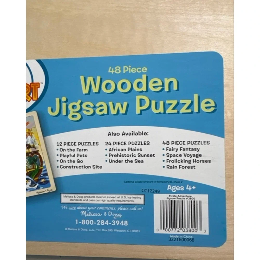 Melissa & Doug Pirate Adventure Wooden Jigsaw Puzzle 48 Piece Tray Toy 3800